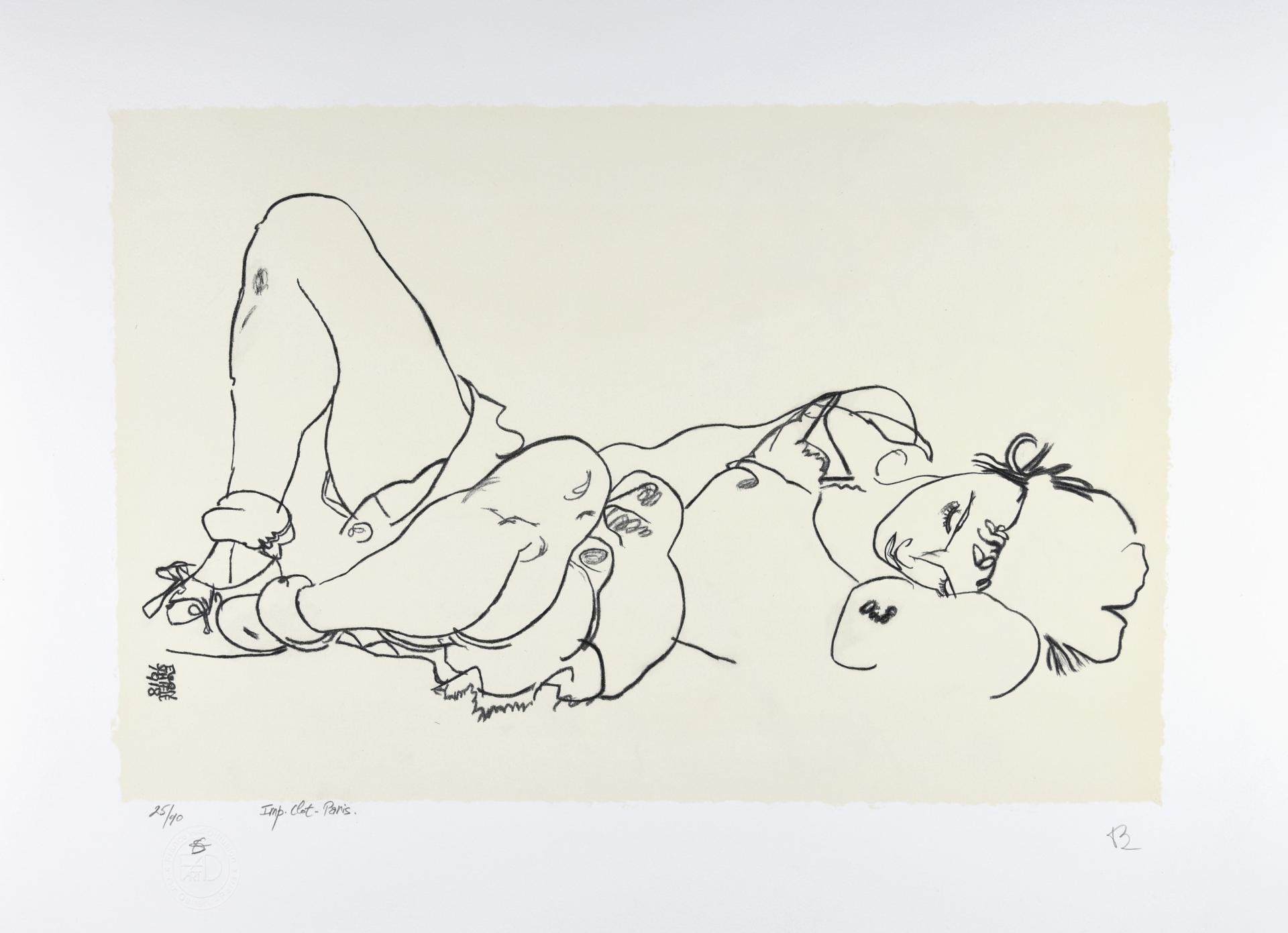 EGON SCHIELE | La femme allongée, 1918 | Lithographie